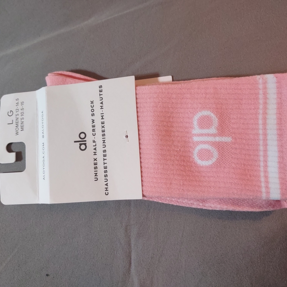 Alo Pink Crew Socks